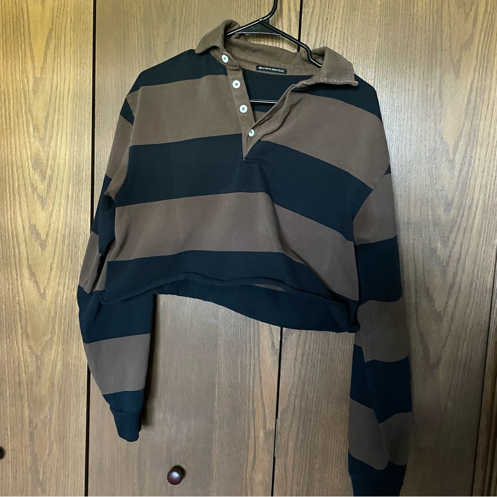 Brandy Melville Brown Button-Up Shirt